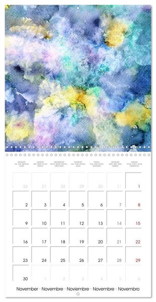 Produktbild: Emerald Waves - Watercolour experiments in green and blue (Wall Calendar 2026 12 &times; 12 Inch) CALVENDO 12 Month Wall Calendar