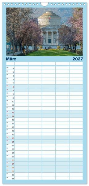 Produktbild: Familienplaner 2027 - Como und der Comer See mit 5 Spalten (Wandkalender, 21 x 45 cm) CALVENDO