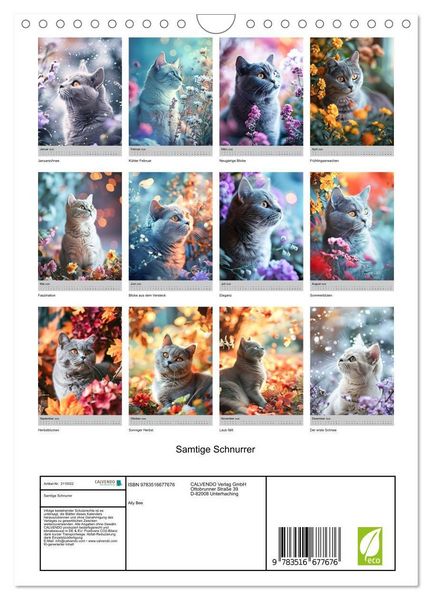Produktbild: Samtige Schnurrer (Wandkalender 2026 DIN A4 hoch), CALVENDO Monatskalender