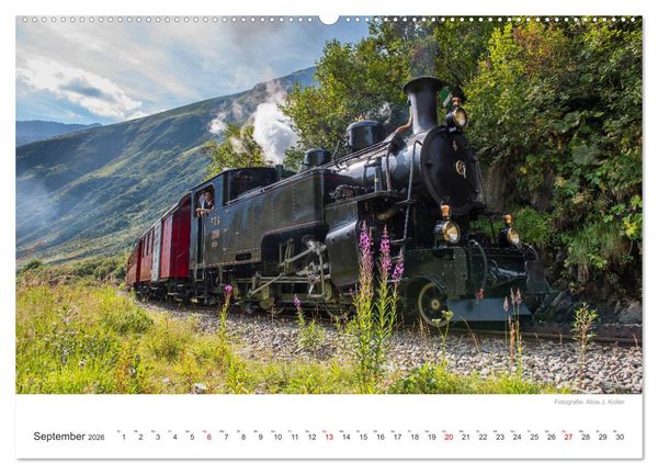 Produktbild: Dampfbahn Furka 2026 (Wandkalender 2026 DIN A2 quer), CALVENDO Monatskalender