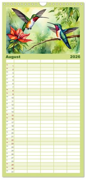 Produktbild: Familienplaner 2026 - Schillernde Edelsteine mit 5 Spalten (Wandkalender, 21 x 45 cm) CALVENDO