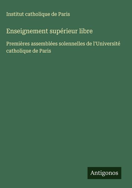 Produktbild: Enseignement sup&eacute;rieur libre