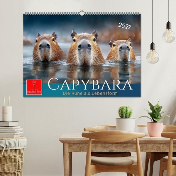 Produktbild: Capybara - die Ruhe als Lebensform (Wandkalender 2027 DIN A2 quer), CALVENDO Monatskalender