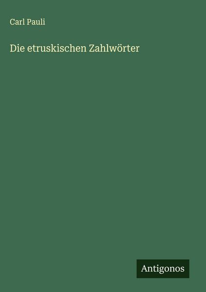 Produktbild: Die etruskischen Zahlw&ouml;rter