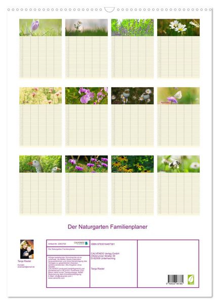 Produktbild: Der Naturgarten Familienplaner (Wandkalender 2026 DIN A2 hoch), CALVENDO Monatskalender