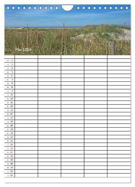 Produktbild: St. Peter Ording Familienplaner (Wandkalender 2026 DIN A4 hoch), CALVENDO Monatskalender