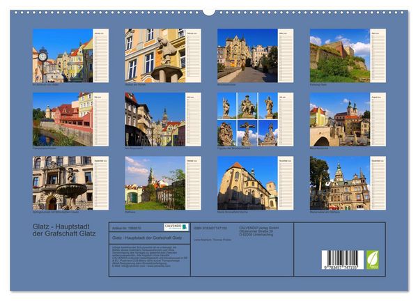 Produktbild: Glatz - Hauptstadt der Grafschaft Glatz (hochwertiger Premium Wandkalender 2026 DIN A2 quer), Kunstdruck in Hochglanz