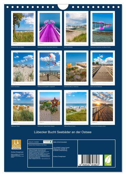 Produktbild: L&uuml;becker Bucht Seeb&auml;der an der Ostsee (Wandkalender 2026 DIN A4 hoch), CALVENDO Monatskalender