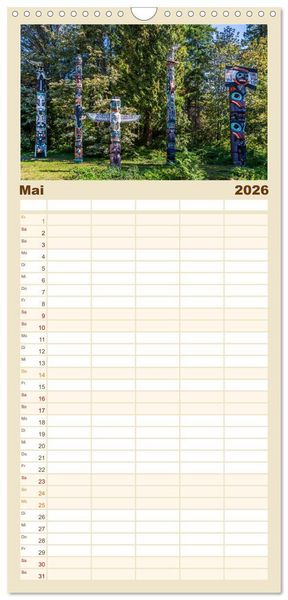 Produktbild: Familienplaner 2026 - VANCOUVER K&uuml;stencharme und Urbanit&auml;t mit 5 Spalten (Wandkalender, 21 x 45 cm) CALVENDO