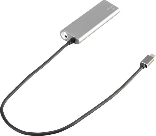 Produktbild: Renkforce RF-3374944 USB-Hub 4 Port USB-A USB 3.2 Gen1 5 GBit/s mit Aluminiumgeh&auml;use Silber