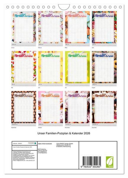 Produktbild: Unser Familien-Putzplan & Kalender 2026 (Wandkalender 2026 DIN A4 hoch), CALVENDO Monatskalender