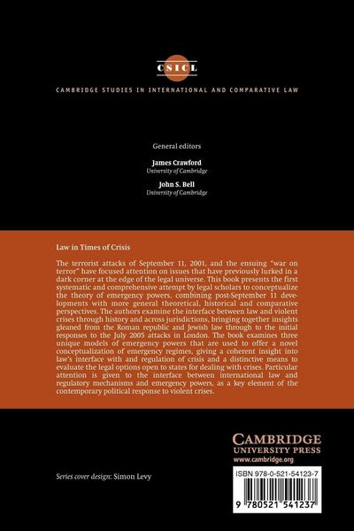 Produktbild: Law in Times of Crisis