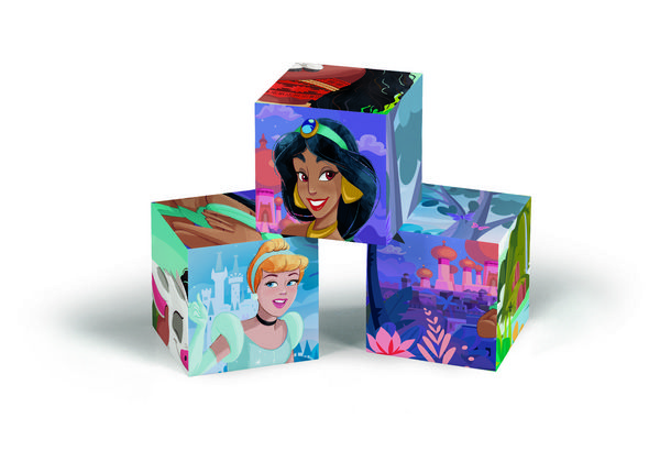 Produktbild: W&uuml;rfelpuzzle Disney Princess 12 Teile