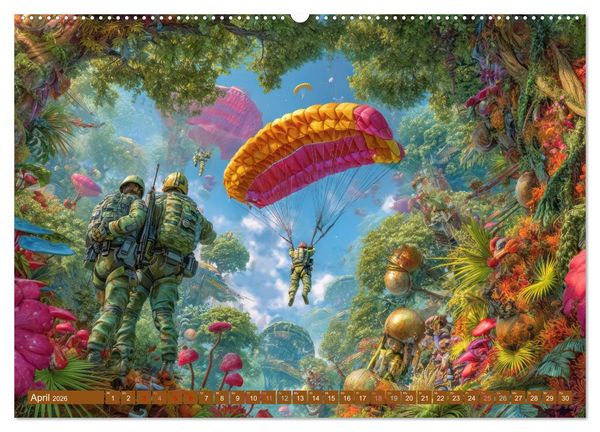 Produktbild: Dschungelzauber - Kunstvolle Werke (Wandkalender 2026 DIN A2 quer), CALVENDO Monatskalender