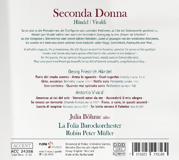 Produktbild: Seconda Donna. Works by Handel & Vivaldi