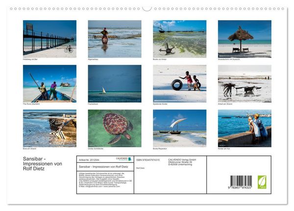 Produktbild: Sansibar - Impressionen von Rolf Dietz (hochwertiger Premium Wandkalender 2026 DIN A2 quer), Kunstdruck in Hochglanz