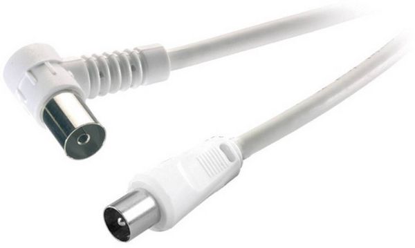 Produktbild: SpeaKa Professional Antennen Anschlusskabel [1x Antennenstecker 75 Ω - 1x Antennenbuchse 75 Ω] 15.00 m 75 dB 90&deg; nach rechts gewinkelt Wei&szlig;