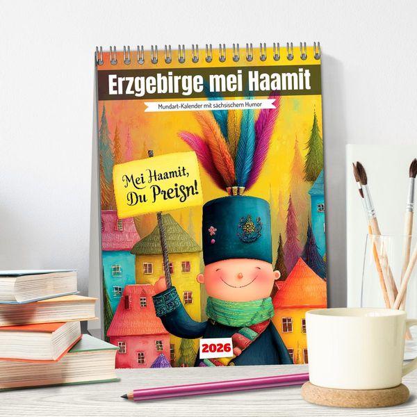 Produktbild: Erzgebirge mei Haamit - Mundart-Kalender mit s&auml;chsischem Humor (Tischkalender 2026 DIN A5 hoch), CALVENDO Monatskalender