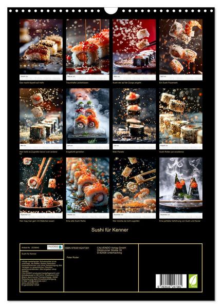 Produktbild: Sushi f&uuml;r Kenner (Wandkalender 2026 DIN A3 hoch), CALVENDO Monatskalender
