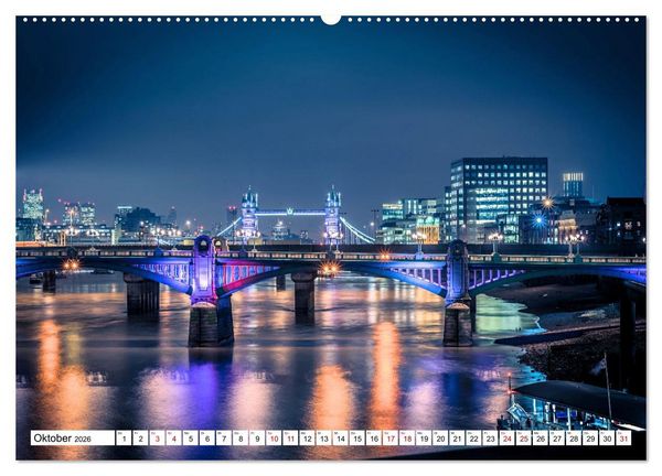 Produktbild: Skylines der sch&ouml;nsten Metropolen weltweit (hochwertiger Premium Wandkalender 2026 DIN A2 quer), Kunstdruck in Hochglanz