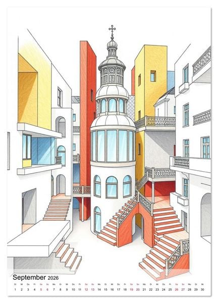 Produktbild: Architekturen des Unm&ouml;glichen - Zwischen Realit&auml;t und Illusion (Wandkalender 2026 DIN A3 hoch), CALVENDO Monatskalender