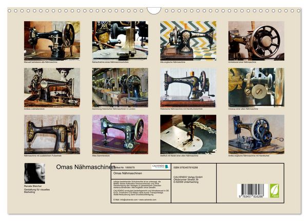 Produktbild: Omas N&auml;hmaschinen (Wandkalender 2026 DIN A3 quer), CALVENDO Monatskalender