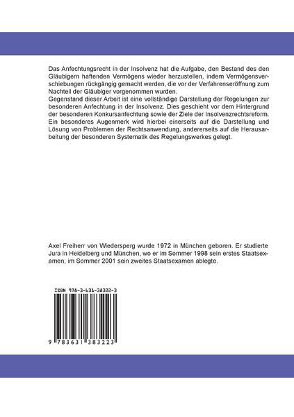 Produktbild: Die besondere Anfechtung in der Insolvenz