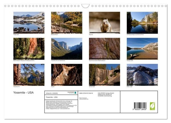 Produktbild: Yosemite - USA (Wandkalender 2026 DIN A3 quer), CALVENDO Monatskalender