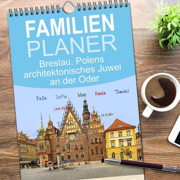 Produktbild: Familienplaner 2026 - Breslau. Polens architektonisches Juwel an der Oder mit 5 Spalten (Wandkalender, 21 x 45 cm) CALVENDO