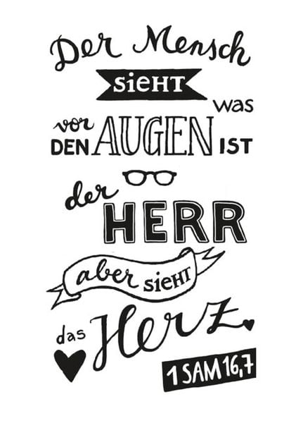 Produktbild: Stempel Der Mensch sieht was vor den Augen ist, Gott aber sieht das Herz. 1 Sam 16,7