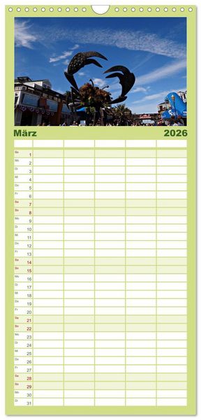 Produktbild: Familienplaner 2026 - San Francisco Westk&uuml;ste USA mit 5 Spalten (Wandkalender, 21 x 45 cm) CALVENDO