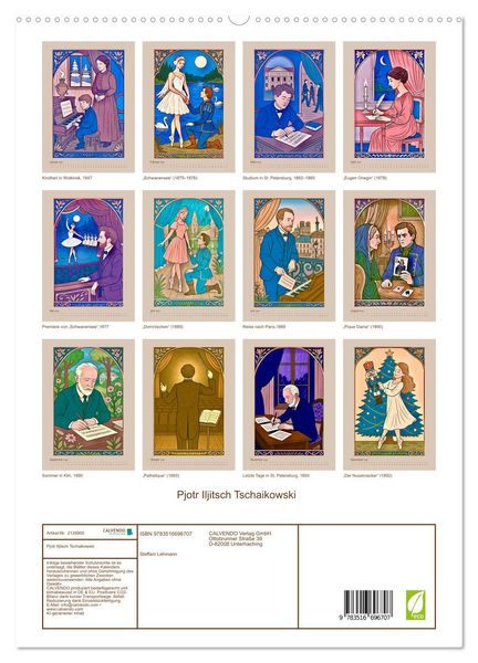 Produktbild: Pjotr Iljitsch Tschaikowski (hochwertiger Premium Wandkalender 2026 DIN A2 hoch), Kunstdruck in Hochglanz