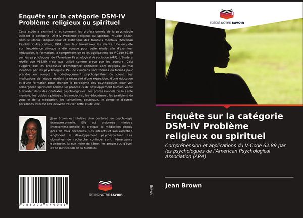 Produktbild: Enqu&ecirc;te sur la cat&eacute;gorie DSM-IV Probl&egrave;me religieux ou spirituel