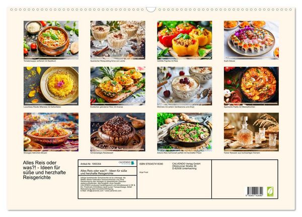 Produktbild: Alles Reis oder was?! - Ideen f&uuml;r s&uuml;&szlig;e und herzhafte Reisgerichte (Wandkalender 2026 DIN A2 quer), CALVENDO Monatskalender