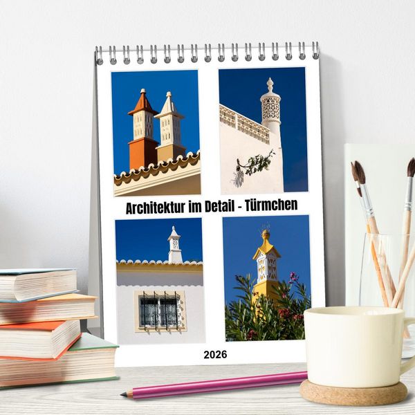 Produktbild: Architektur im Detail - T&uuml;rmchen (Tischkalender 2026 DIN A5 hoch), CALVENDO Monatskalender