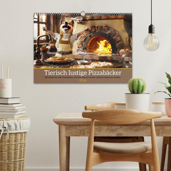 Produktbild: Tierisch lustige Pizzab&auml;cker (Wandkalender 2026 DIN A3 quer), CALVENDO Monatskalender