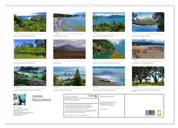 Produktbild: Vielfalt Neuseeland (Wandkalender 2026 DIN A2 quer), CALVENDO Monatskalender