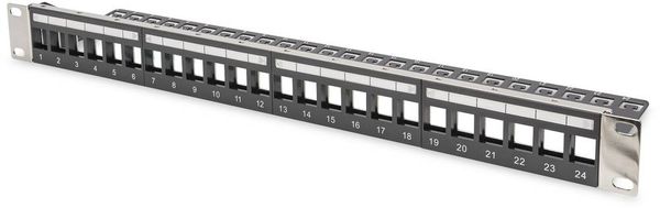 Produktbild: Digitus 24 Port Netzwerk-Patchpanel 483mm (19\") Unbest&uuml;ckt 1 HE Unbest&uuml;ckt