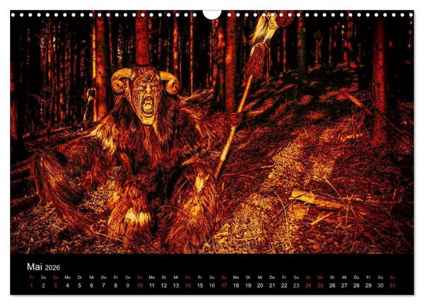 Produktbild: Perchten und Krampusse im Voralpenland (Wandkalender 2026 DIN A3 quer), CALVENDO Monatskalender