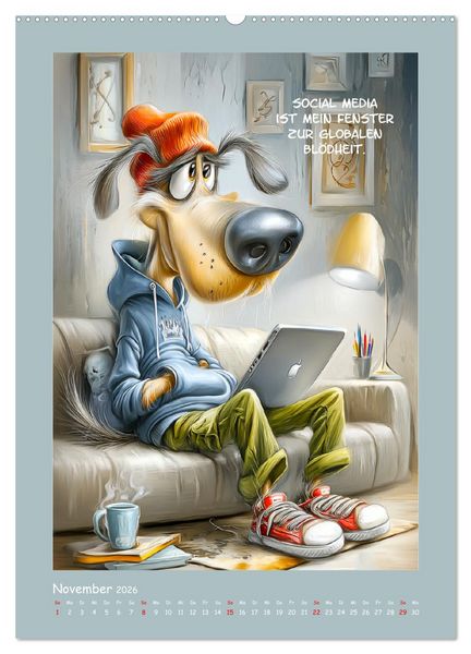 Produktbild: Hundstage. Bissiger Humor vom Feinsten (hochwertiger Premium Wandkalender 2026 DIN A2 hoch), Kunstdruck in Hochglanz