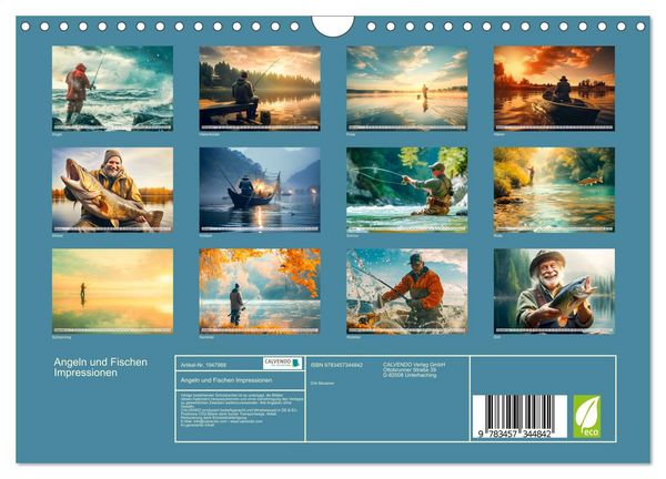 Produktbild: Angeln und Fischen Impressionen (Wandkalender 2026 DIN A4 quer), CALVENDO Monatskalender