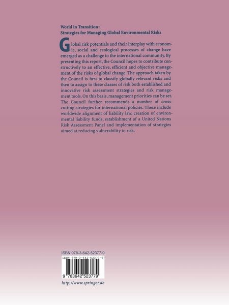 Produktbild: Strategies for Managing Global Environmental Risks