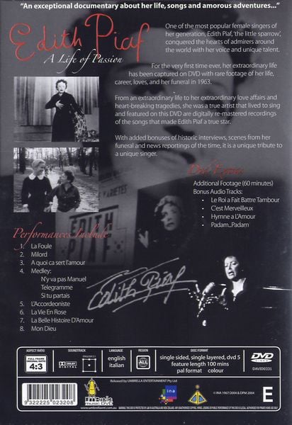 Produktbild: Edith Piaf - A Life of Passion