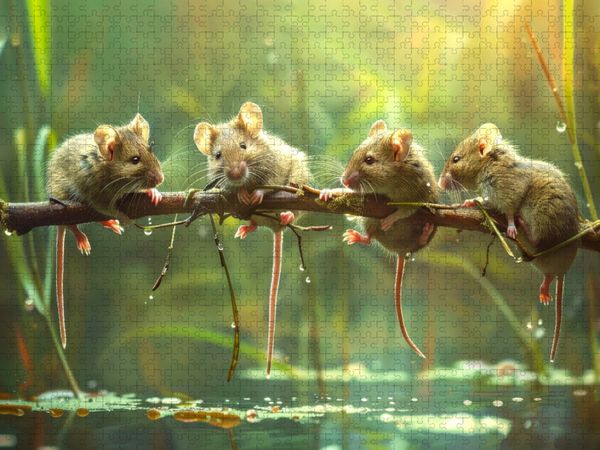 Produktbild: CALVENDO Puzzle M&auml;useplausch | 1000 Teile Lege-Gr&ouml;&szlig;e 64x48cm Foto-Puzzle f&uuml;r gl&uuml;ckliche Stunden