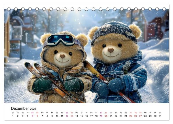Produktbild: Teddys Welt - B&auml;renstark durchs Jahr (Tischkalender 2026 DIN A5 quer), CALVENDO Monatskalender