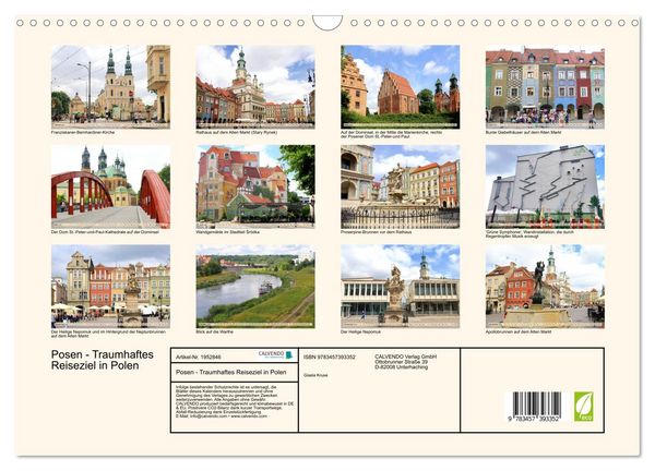 Produktbild: Posen - Traumhaftes Reiseziel in Polen (Wandkalender 2026 DIN A3 quer), CALVENDO Monatskalender