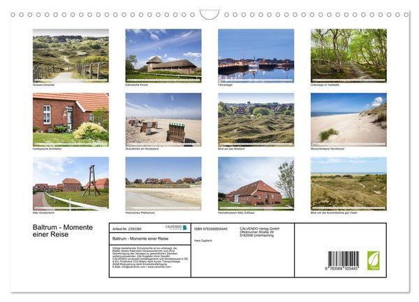 Produktbild: Baltrum - Momente einer Reise (Wandkalender 2027 DIN A3 quer), CALVENDO Monatskalender
