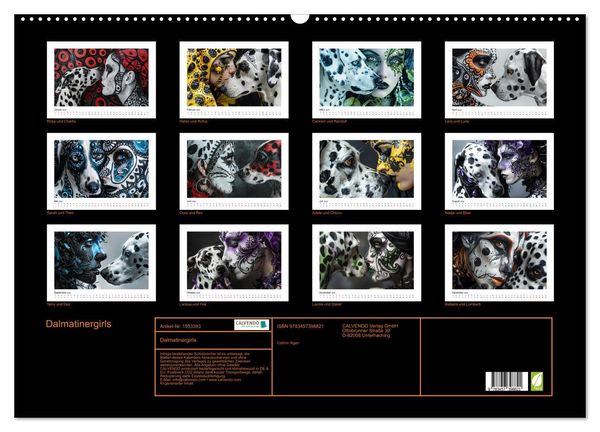 Produktbild: Dalmatinergirls (Wandkalender 2026 DIN A2 quer), CALVENDO Monatskalender