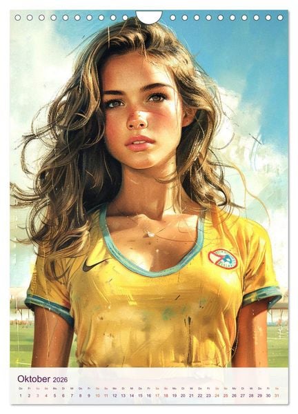 Produktbild: Frauenfu&szlig;ball - Old School Poster Style (Wandkalender 2026 DIN A4 hoch), CALVENDO Monatskalender