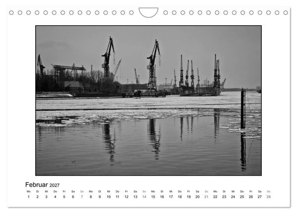 Produktbild: Hamburg in schwarz-wei&szlig; (Wandkalender 2027 DIN A4 quer), CALVENDO Monatskalender